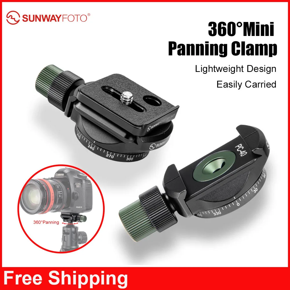 SUNWAYFOTO 40mm PC-40 360 Arca Swiss Clamp and Quick Release Plate SP-38QB