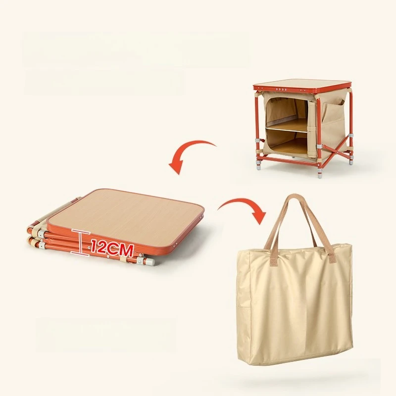 Camping Storage Box Foldable Cabinet Outdoor Picnic Multifunctional Portable Sundry Organizer Foldable Chest