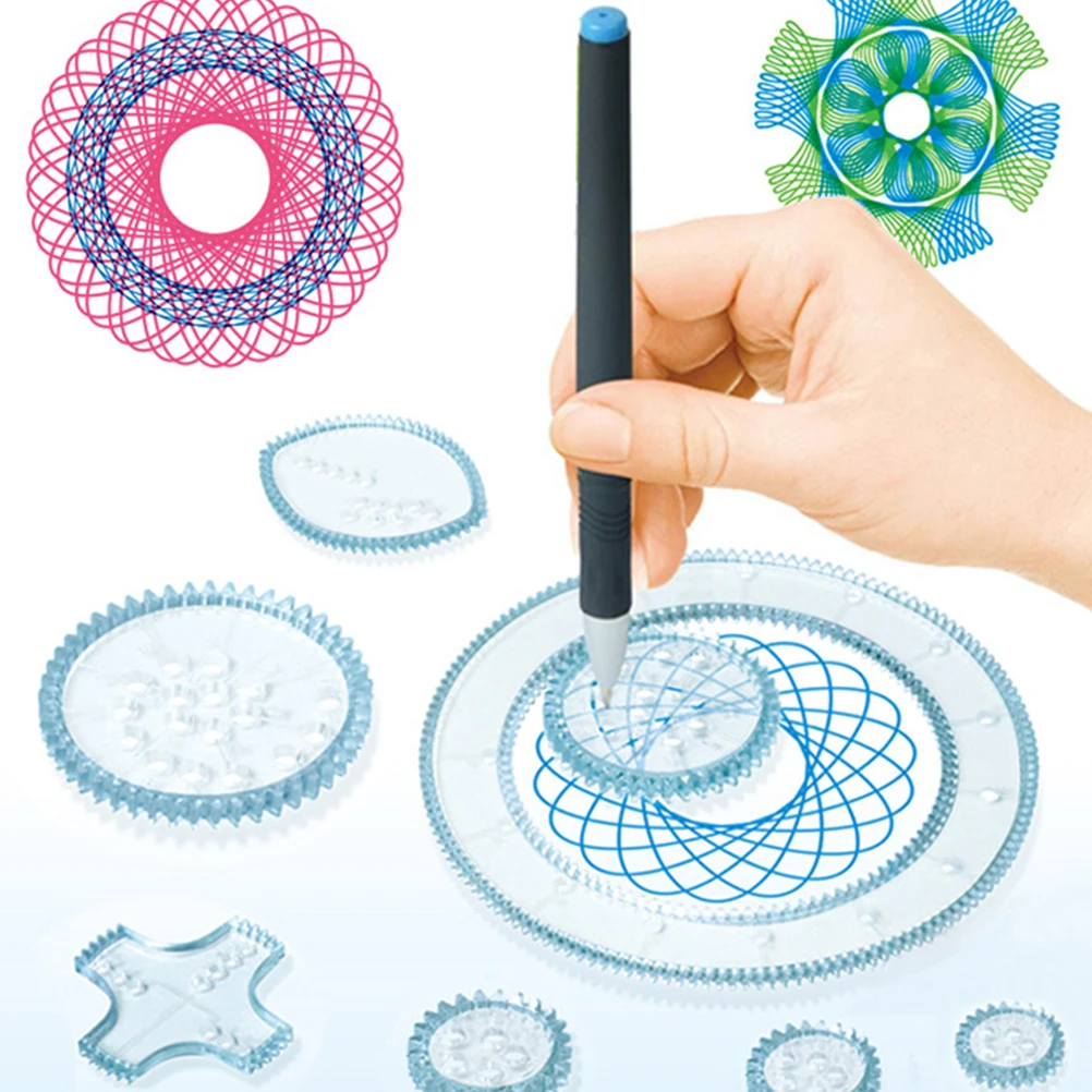 

Toddler Curve Gauge Painting Set Child Tools Art Supply Kit Plastic Supplies Transparent Ruler