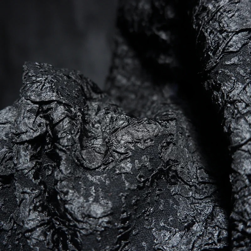 

Black Jacquard Folded Fabric for Dress Creative Designer Fashion Clothing Apparel Diy Sewing Material Cloth