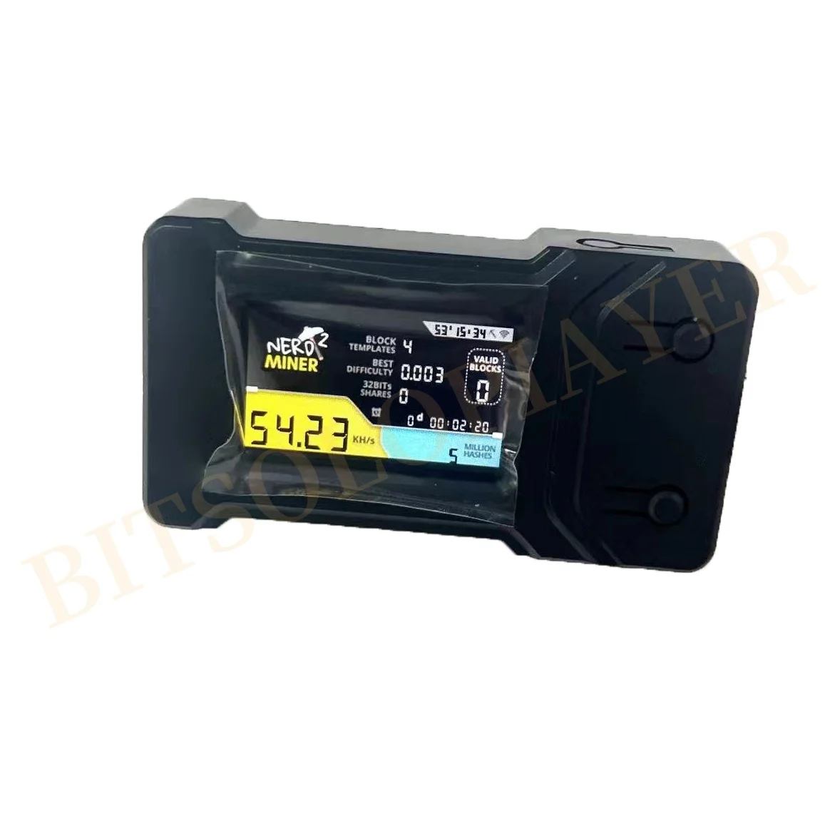 Bitcoin NerdMiner Mini V2.0 Hashrate 56Kh/s con Shell BTC Crypto Solo Lotería Nerd Miner Mini