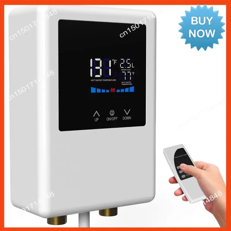 سخان مياه BISM كهربائي، سخان مياه ساخن فوري بقدرة 5500 وات مع جهاز تحكم عن بعد وسخان مياه بشاشة LCD تعمل باللمس