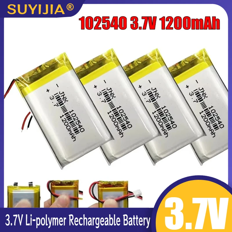 3.7V 102540 Lipo Battery 1200mAh Li-polymer Lithium Batteries for Gps Locator Mp3/Mp4 Medical Beauty Equipment Rechargeable Cell