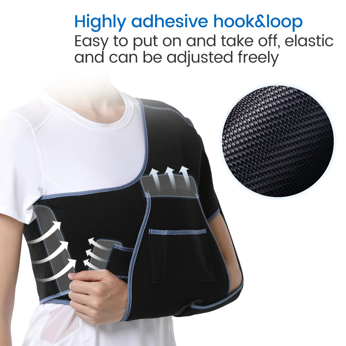 VELPEAU Shoulder Sling Adjustable for Rotator Cuff Break Arthritis Pain Fracture and Rheumatic Arm Sling Stable and Universal