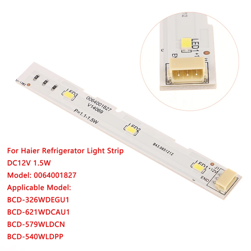 Listwa oświetleniowa LED DC12V 1,5 W do lodówki z zamrażarką Haier BCD-575WDBI RoHS0064001827 Akcesoria do lodówki DIY