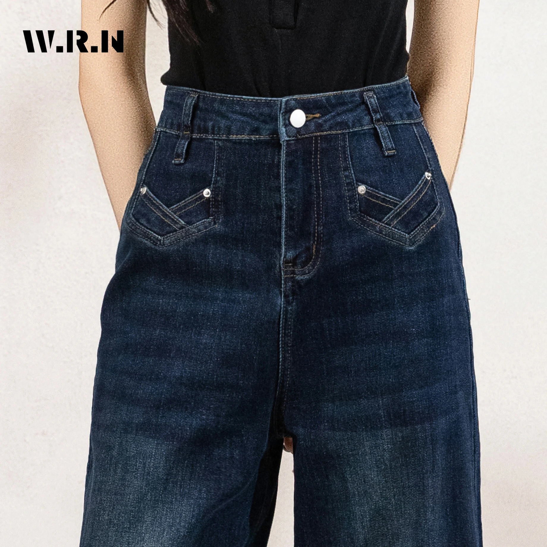 

Women's Casual Baggy Emo Denim Trouser Retro Full Length Safari Style Loose Jeans 2025 Summer Solid Straight Y2K 2000s Pants