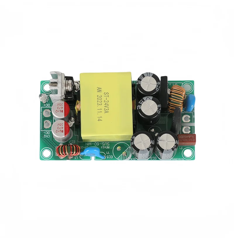 AC 220V to DC12V3A 24V6A72W GaN power supply 94% high efficiency high temperature resistance small volume DC power supply board