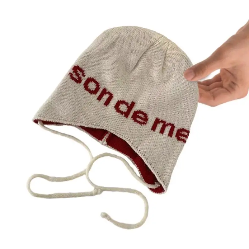 

652F Hip Hop Hat Harajuku Slouchy for Women Jacquard Hat Versatile Letter Beanie Hat Skull Cap Turbans