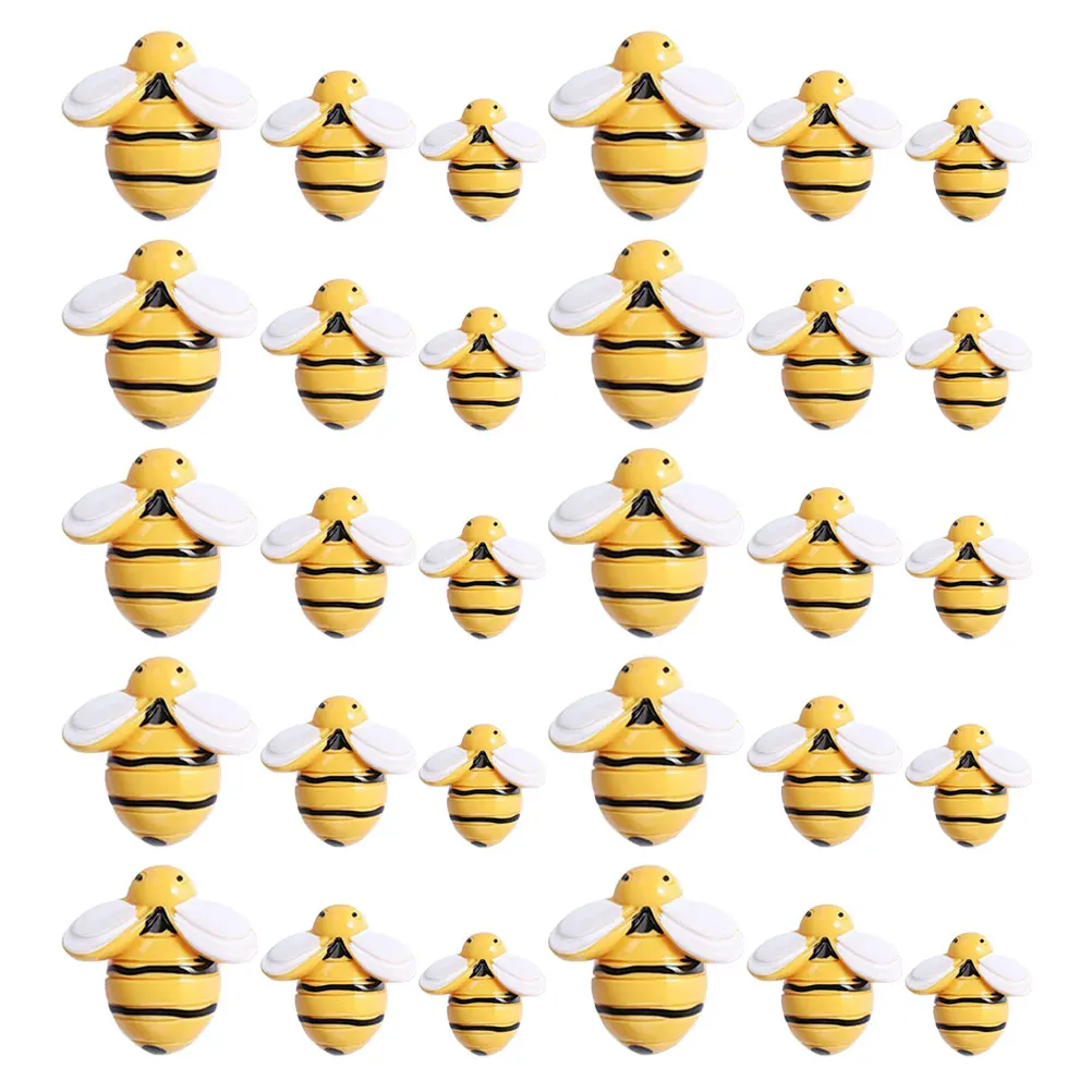 

40pcs Bee Statues Resin naments for DIY Crafts Phone Case Accessories Photo Frames Home Decor Mini Bee Charms Garden Decoration