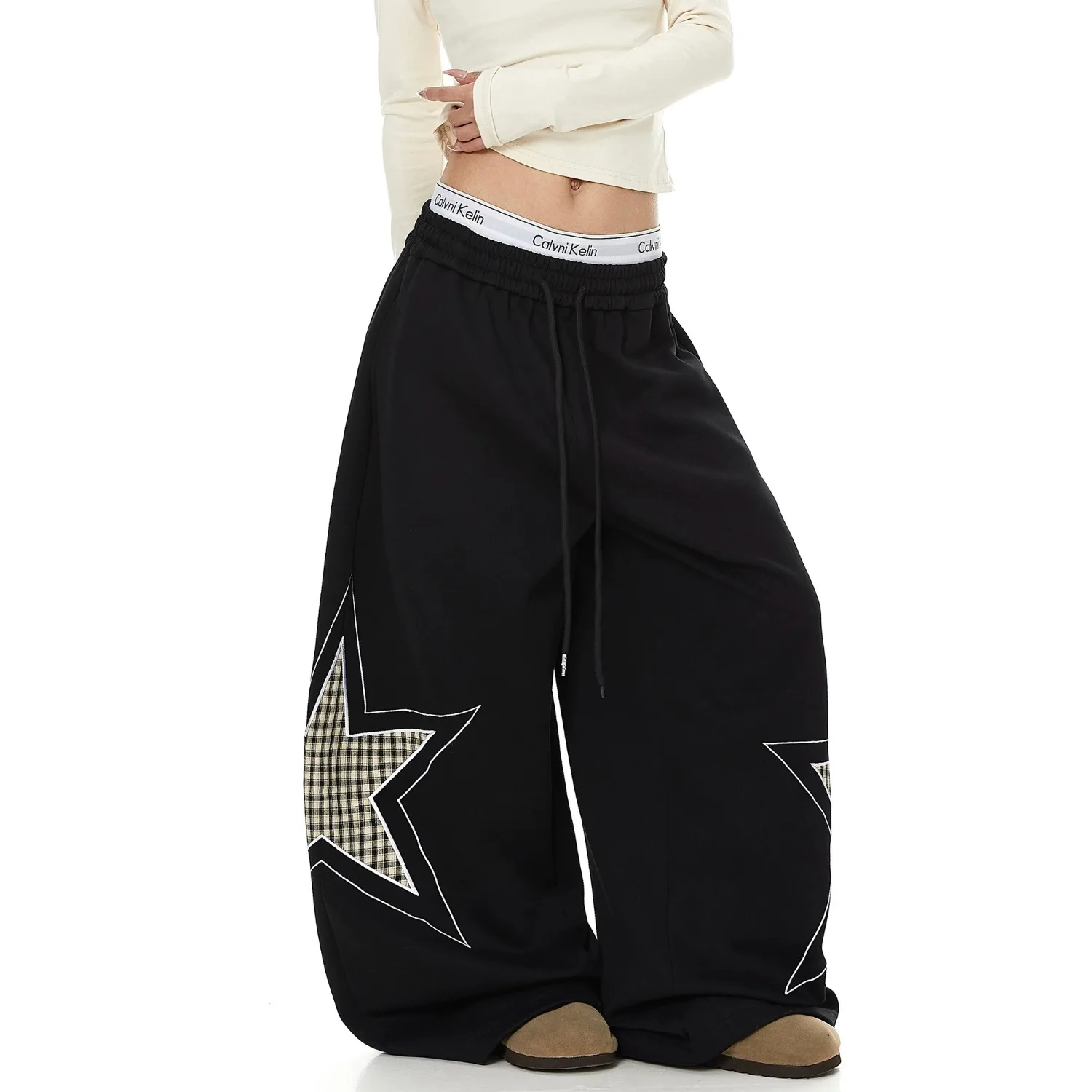New Autumn Women's Sweatpants Trousers American High Street Y2k Trendy Red Casual Pants Hip Hop Loose Wide-leg Pants for Women