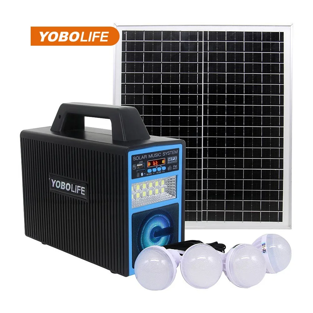 Cheap Solar Energy Home Light System 12V 160Wh Bluetooth MP3 FM Radio for DC Fan TV Solar Panels Backup Rural Area Price