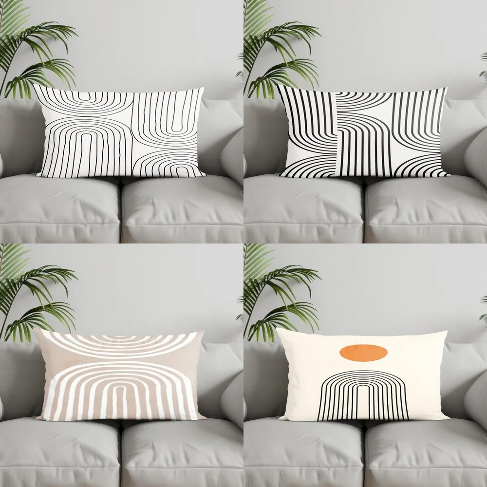 

Home Decor Modern Geometric Pattern Pillowcase Suitable For Sofa Bedroom Car Pillow Cover Cushion Rectangular Back Cushion