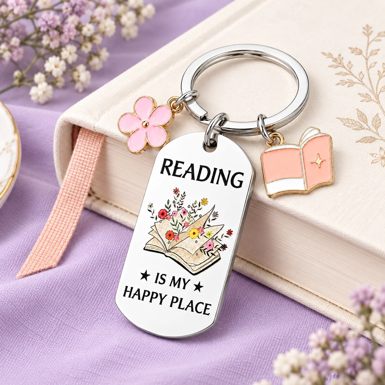 Book Lover Keychain, 