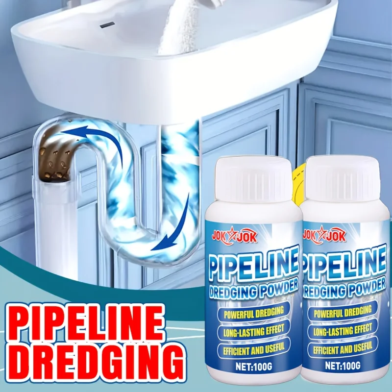 Powerful Drain Cleaner Powder,Homes, Quickly Breaks Down Grease Hair Soap Residue, Ideal for Toilets Kitchen Bathroom Cleaning