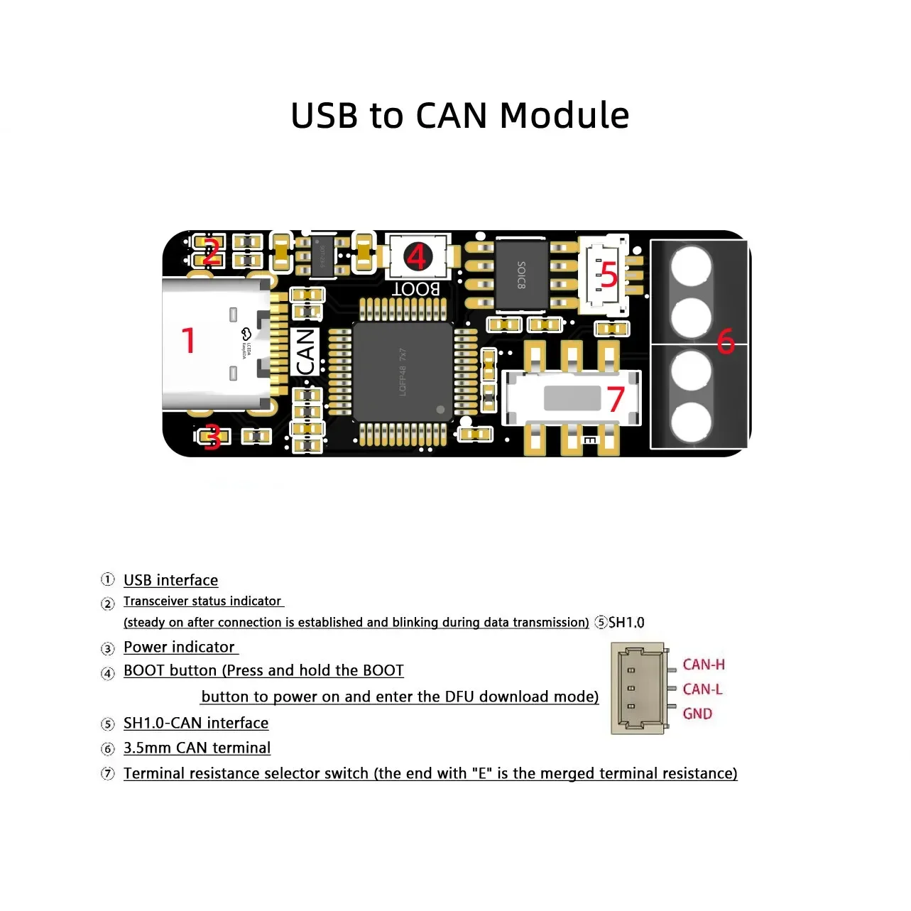 Imagem -06 - Can Bus Debugging Tool para Linux Módulo Usb para Can Depurador Canable Depuração Usb Comunicação de Software Win10 11 Tipo-c