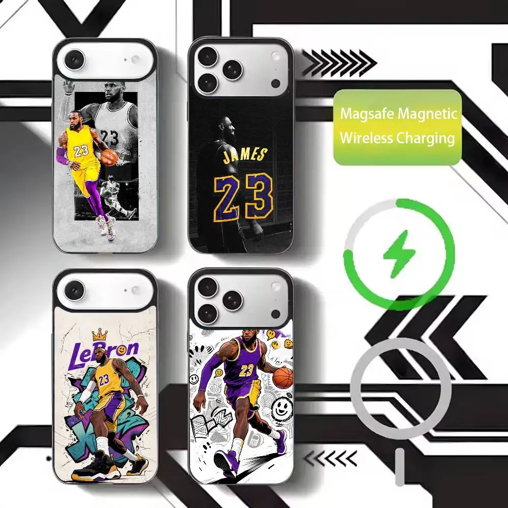 

Basketball L-Lebron James 23 Phone Case For iPhone17,16,15,14,13,12,11 Plus,Pro Max Magnetic For Magsafe Wireless Charging