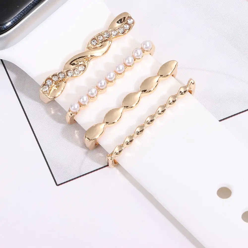 Metal Diamond Bracelet Decorative Ring Wristbelt Charms For Apple Watch Band Watch Band Ornament For Smart Watch Band