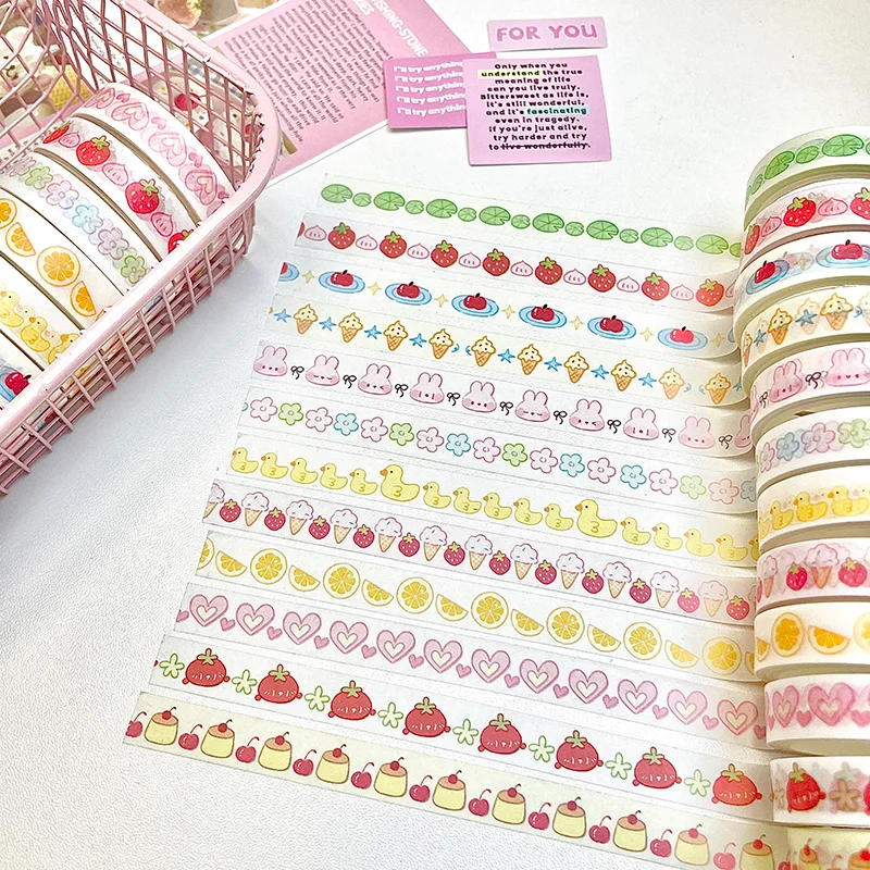 MINKYS 1Piece Fruit Series Decorative Tape Cute Cartoon Creative Washi Tape Back to School Stationery