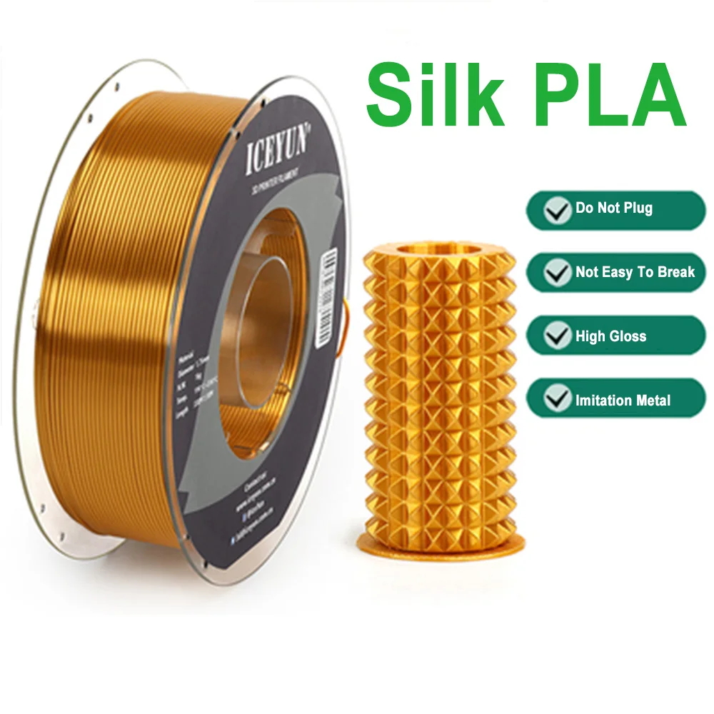 

PLA 3d Printer Consumables Wire 1.75mm 1kg 3d Printer Material Gold, Silver And Copper High-Gloss Imitation Metal Material