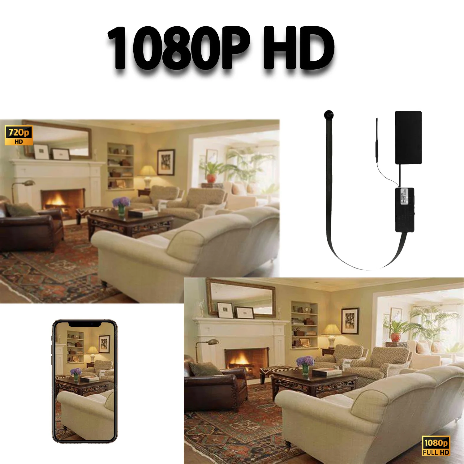 كاميرا A5 DIY 1080P HD WI-FI مع ثلاثة أزرار لاسلكية للتحكم في التطبيقات الداخلية كابل شحن USB يدعم كشف الحركة مناسبة
