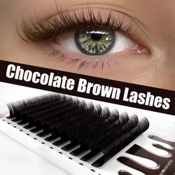 Abonnie 0.03mm Brown Individual Eyelash Extensions Cashmere Soft Classic Dark Brown Lashes Extensions CC Brown Natural Eyelashes