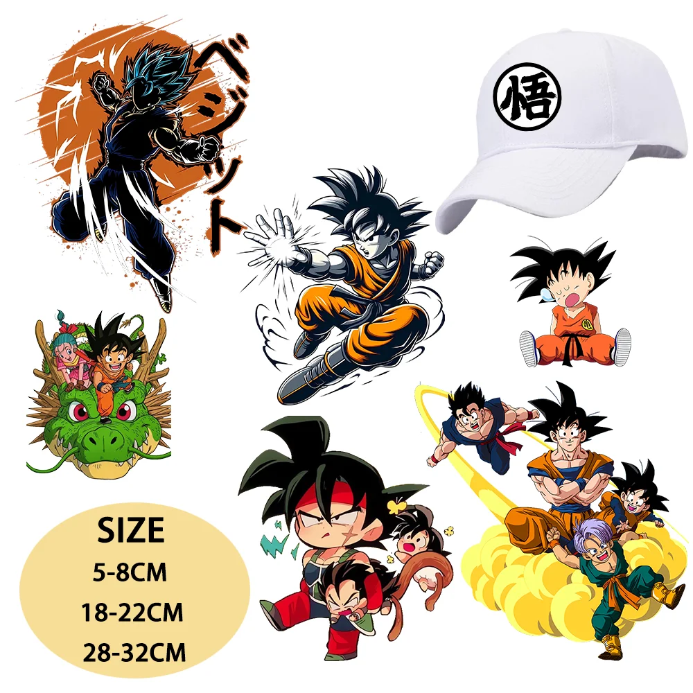 Dragon Ball Heat Transfer Sticker Goku T-shirt Sweatshirt DIY Men  Anime Patch Iron Transfer Cool Hot Thermal Sticker Decal Gift