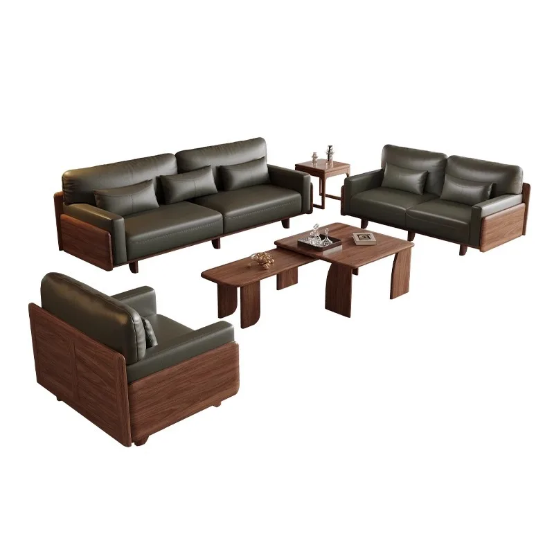 

Solid wood sofa black walnut modern simple Nordic living room Italian living room high-end