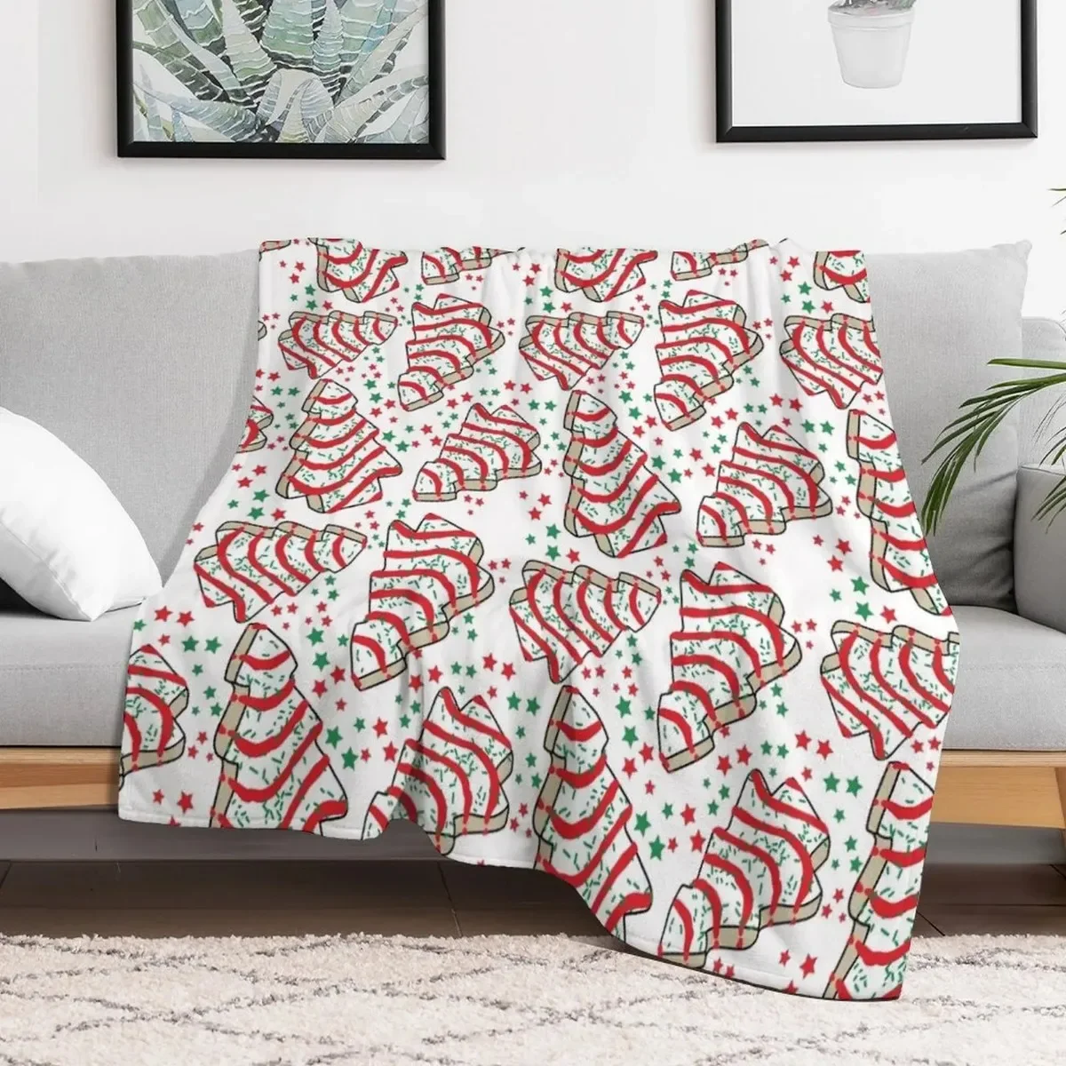 Christmas flannel blanket cartoon printed cookies Christmas number design flannel blanket festive atmosphere
