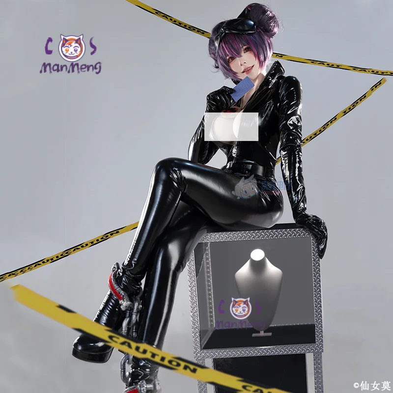 

GODDESS OF VICTORY: NIKKE Quency Kansi Escape Queen Cosplay Costume Sexy black leather jumpsuit prop accessory Halloween set