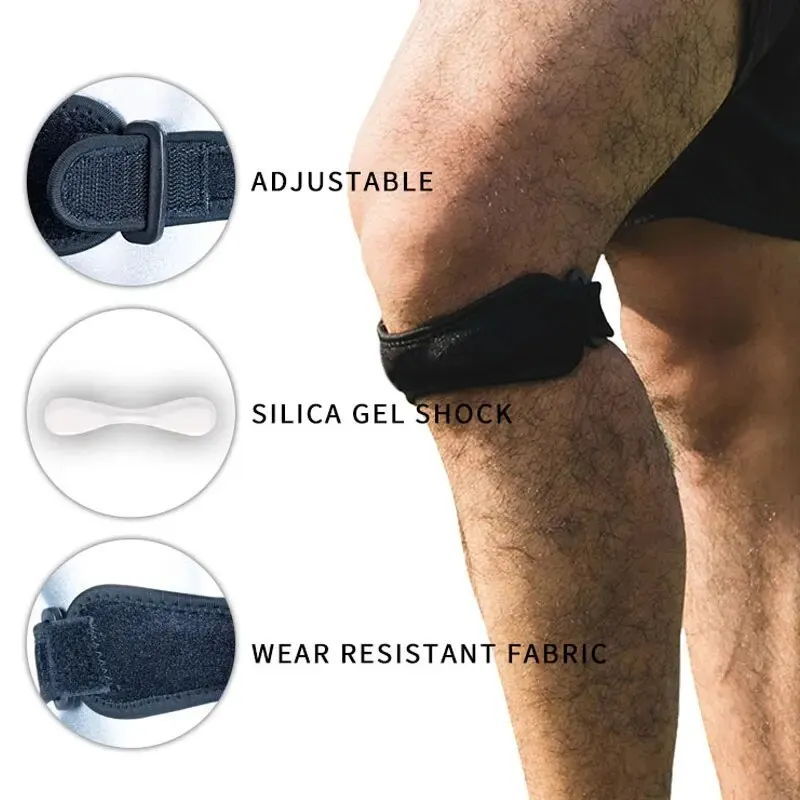 Free Size Adult Run Use Neopreene Knee Protector Brace Patella Support Strap for Pain Relief Adjustable Patellar Tendon Band