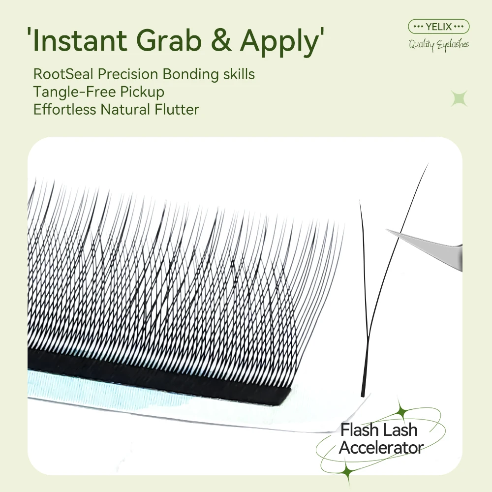Yelix フォックスアイ 1D Y まつげ Y 字型まつげエクステンション既成ボリュームファンつけまつげ Mix8-13mm まつげ用品