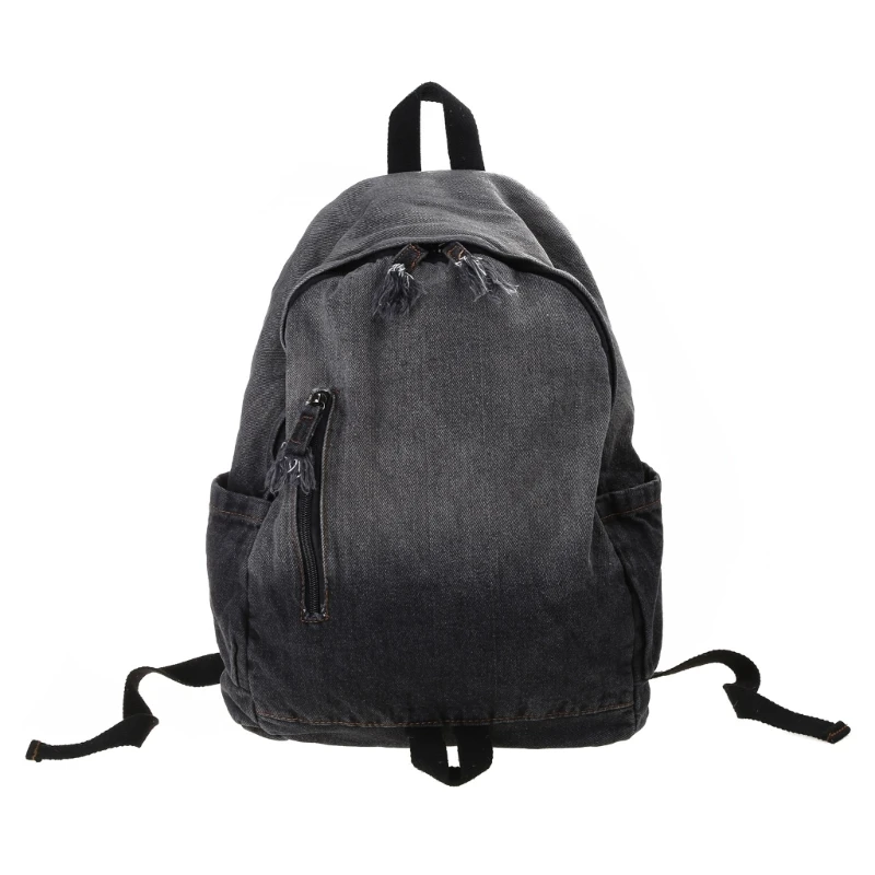 กระเป๋าเป้ลำลองผ้าเดนิมมีซิปกระเป๋านักเรียน Daypack สำหรับวันวาเลนไทน์