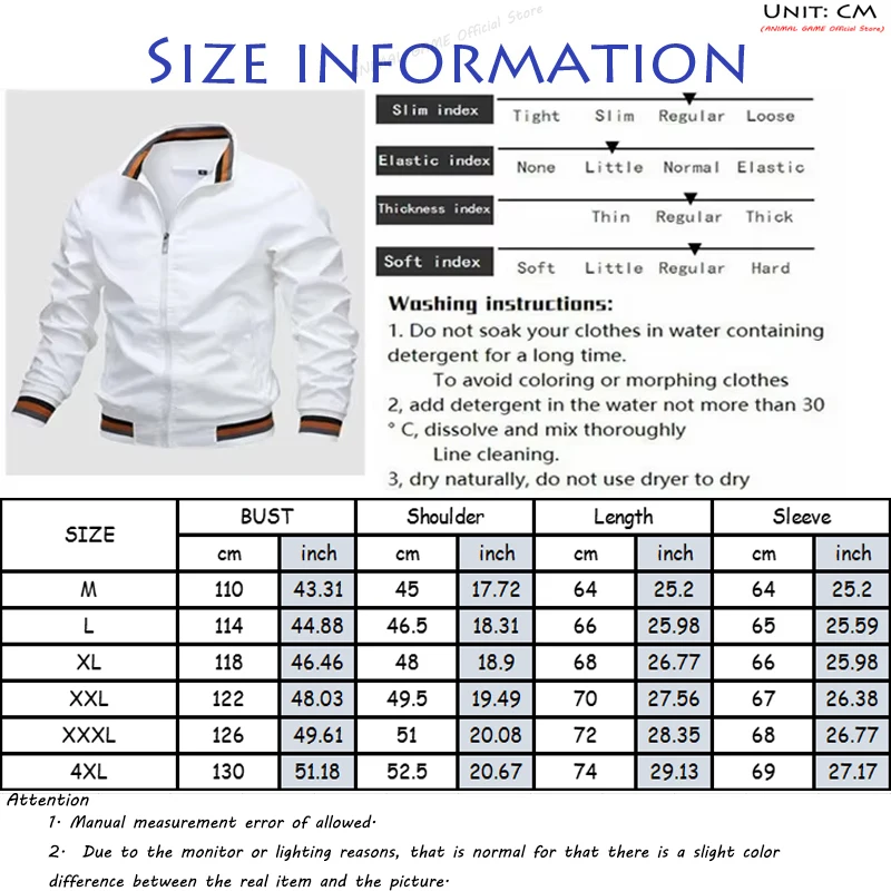 New Men\'s Stand Collar Zipper Jacket Casual Outdoor Waterproof Sweatwear Jogging Bomber Coat Windbreaker Jacket for Men