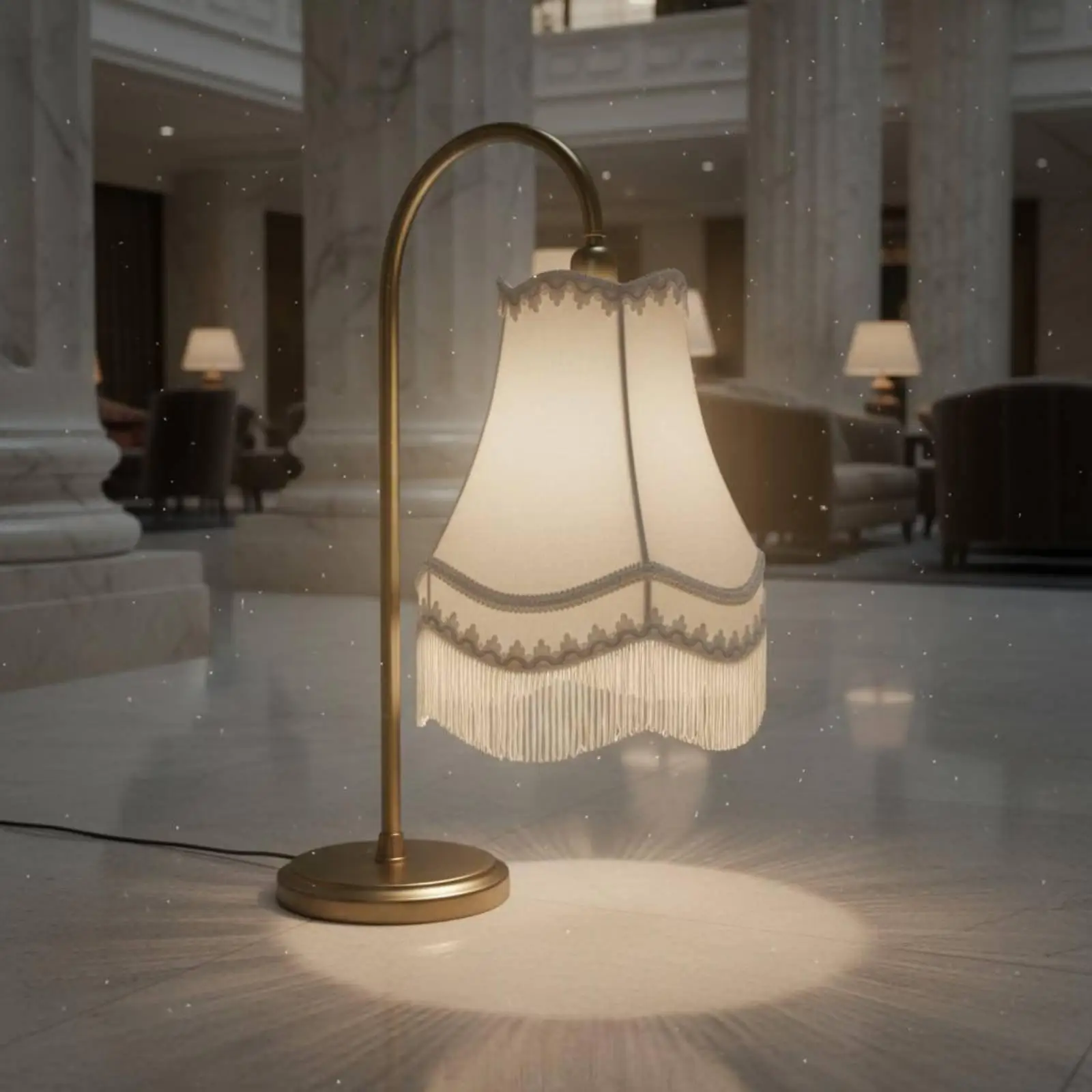 Textile Lampshade with Lace Fringe Elegant Lamp Cover Decorative Night Lamp Shade for Bedroom or Hotel Lobby