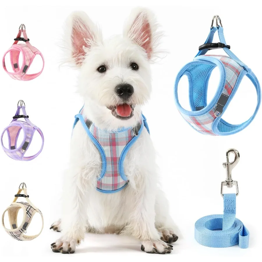 

Очень маленькая шлейка для собак и поводок Легкий комфортный мягкий сетчатый жилет с мягкой подкладкой для кошек Шаг в шлейке для собак Без тяги Без дросселя Светоотражающий