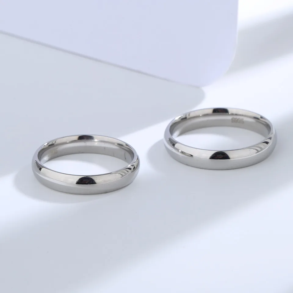 S925 Sterling Silber Paarringe Set Fingerringe für Frauen Männer Mode Klassischer Hochzeitsschmuck Kreisförmig – Detail 6