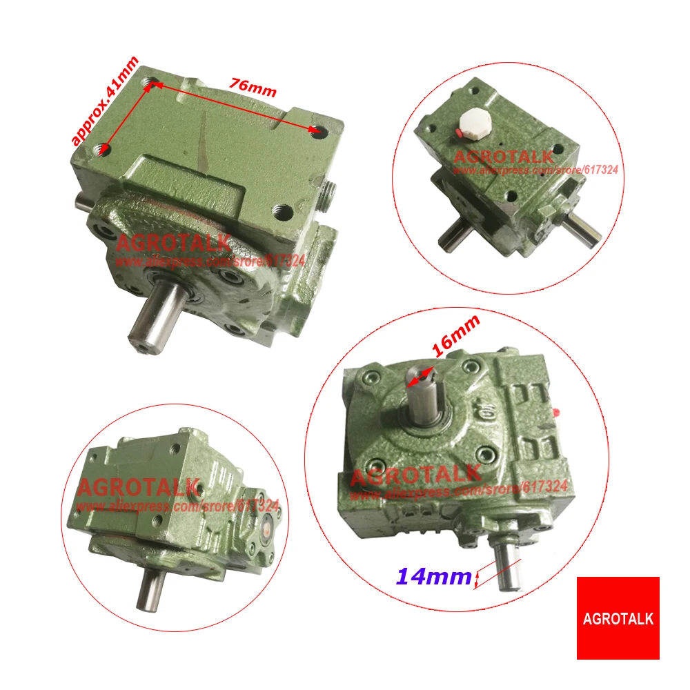 Conjunto de caja de cambios para trituradora de madera alimentada por tractor WC-6, verifique las dimensiones de cerca y el diámetro del eje