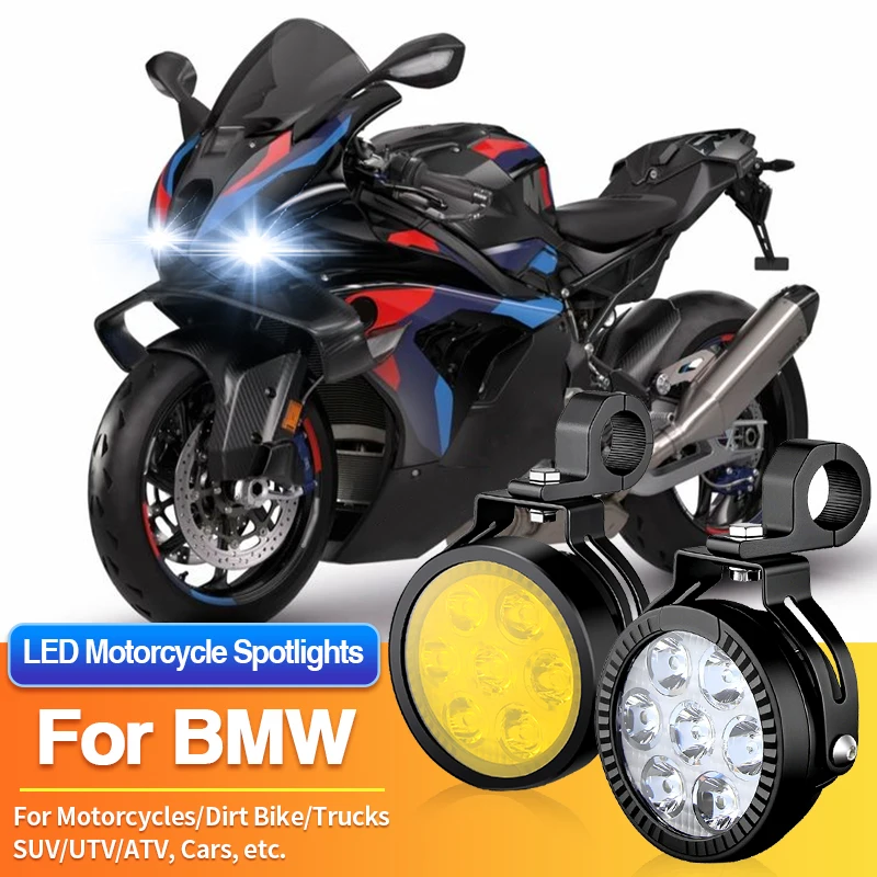 1 Set LED Motorcycles Headlight Dual Color Spotlight Truck Car SUV ATV 12V for BMW S1000RR/S1000XR/K1600/R1200G/R1200GS/F800GS