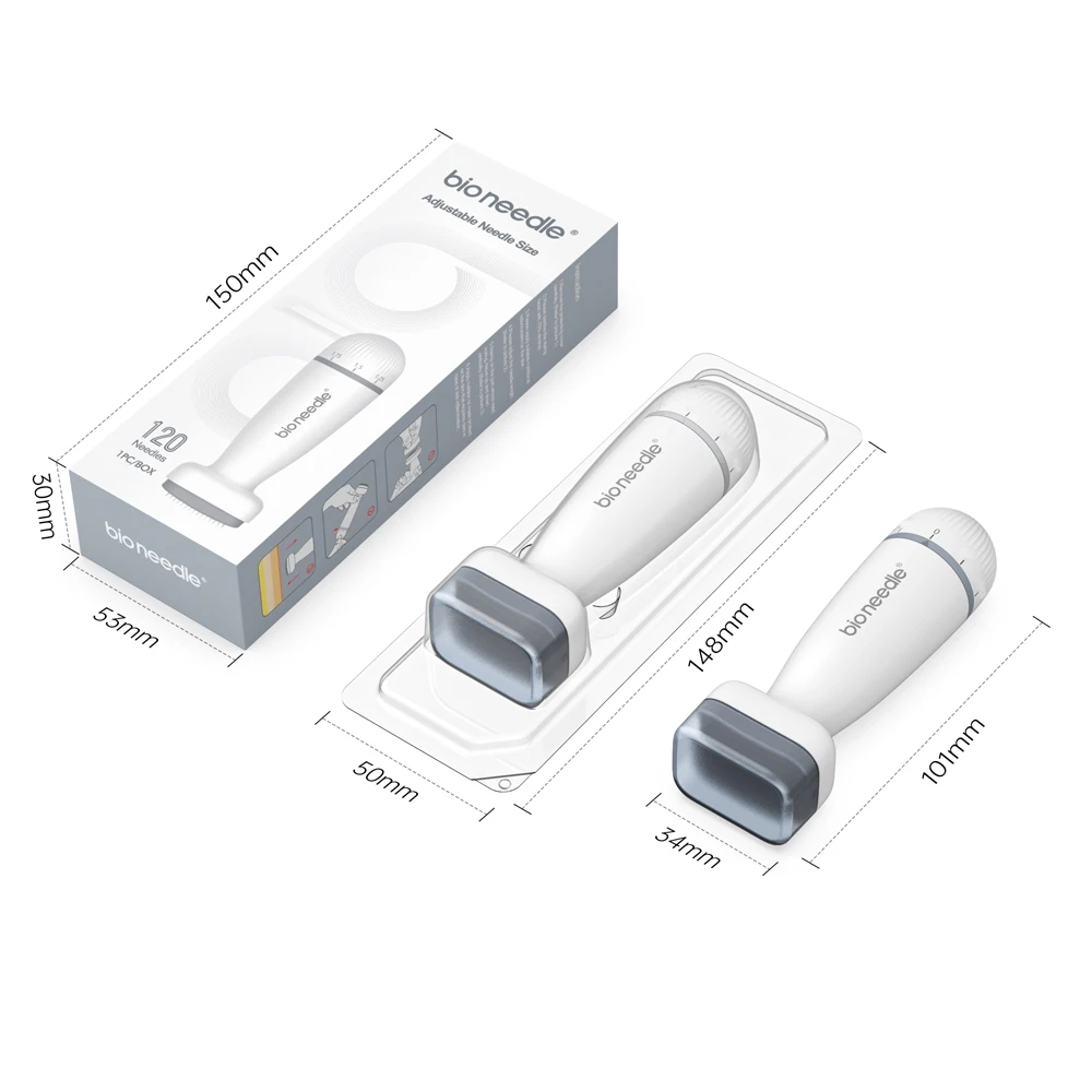 Adjustable Derma Stamp Face Roller Hair Beard Growth Massager Scalp Massage 120pins Facial Massager Skin Care Tool