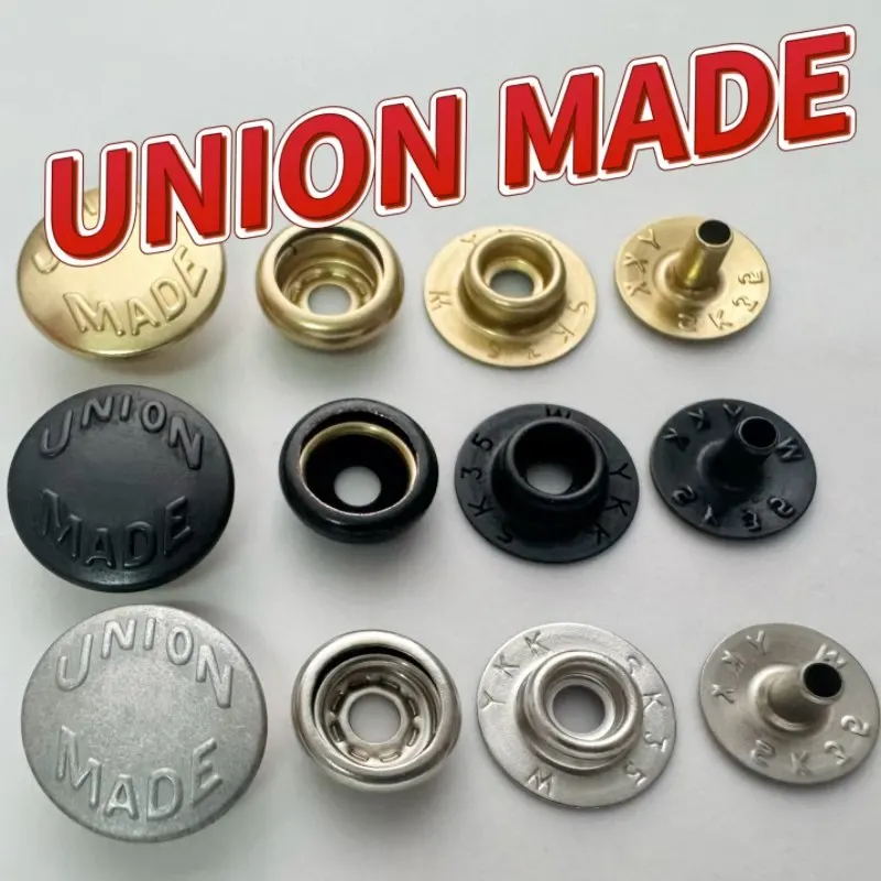 

Spot Japan YKK High-end UNIONMADE Series SK35 Wide-sided All-copper Metal Large White O-button Snap Button