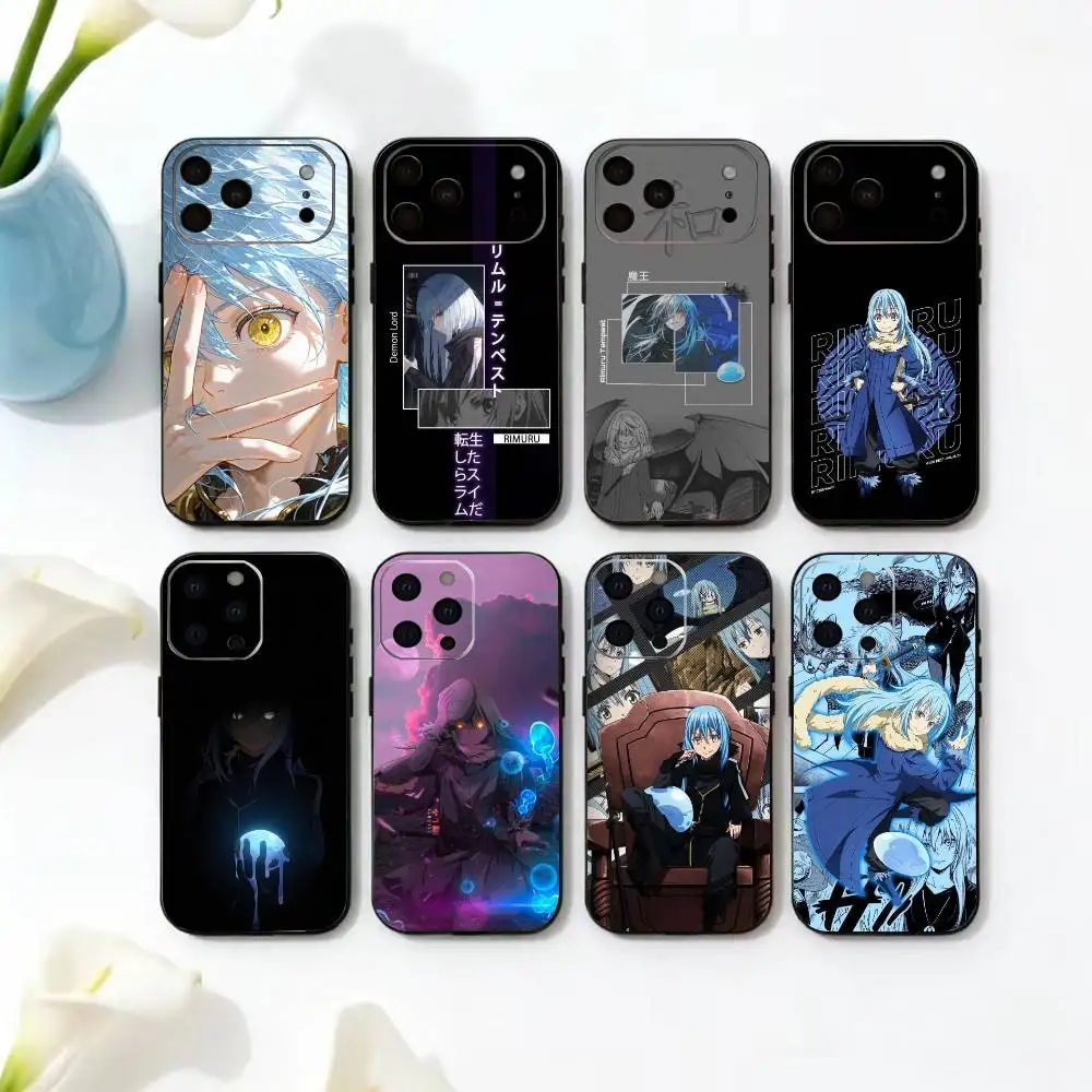 A-Anime Reincarnated Slime Rimuru Tempest Phone Case For iPhone 17,16,15,14,13,12,11 Plus,Pro Max,XS,Soft Silicone Black Cover