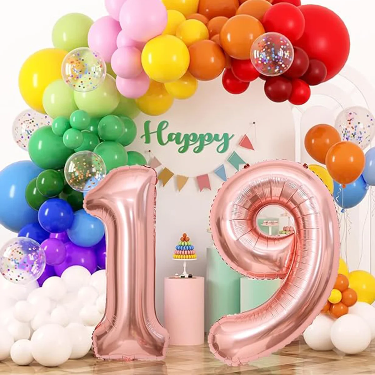 بالون رقمي من الذهب الوردي مقاس 40 بوصة لعام 2025 وذكرى الزفاف وحفلات التخرج وديكور حفلات رأس السنة