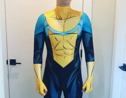 Halloween Invincible Cosplay Costume Zentai Bodysuit Suit Mark Grayson Jumpsuits Adults