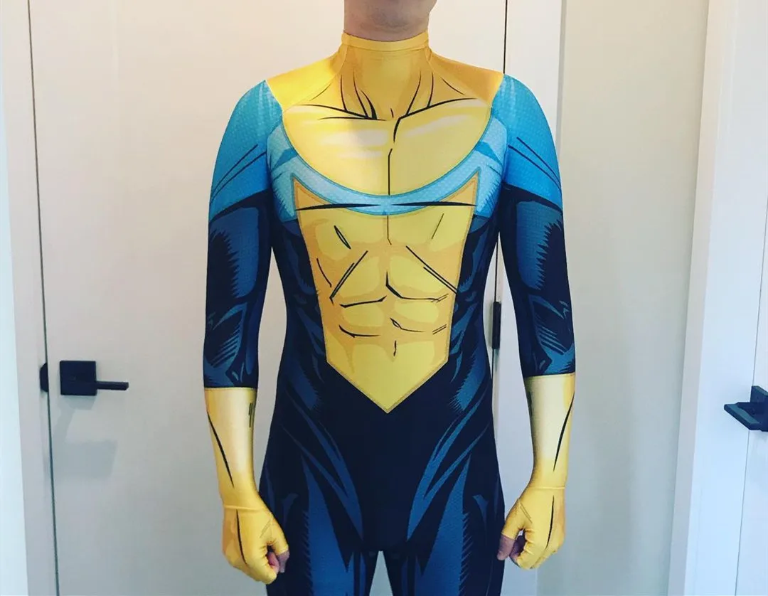 Halloween Invincible Cosplay Costume  Zentai Bodysuit Suit Mark Grayson Jumpsuits Adults 