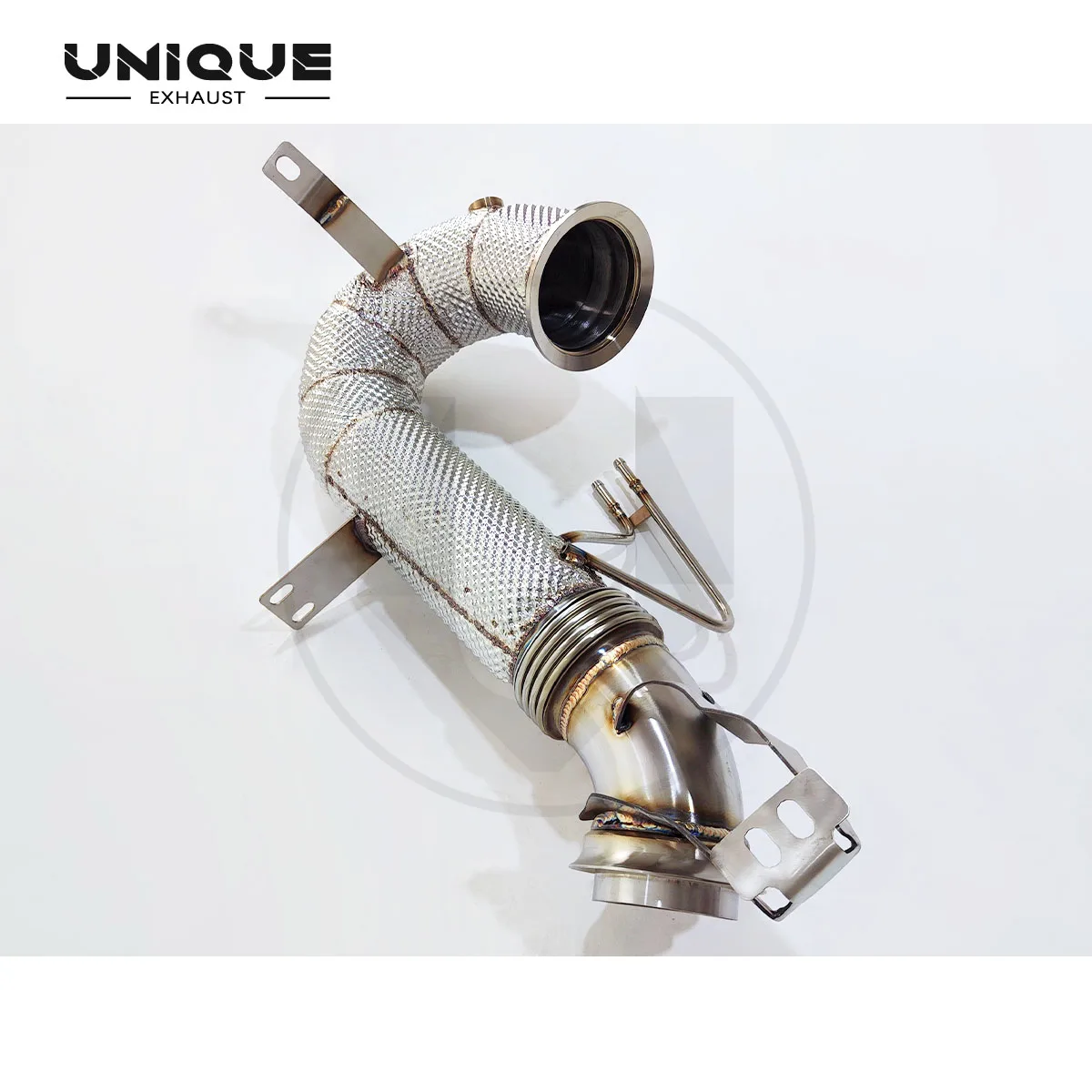 

UNIQUE for Benz GLE53 straight-through sports with heat shield metal catalytic ss304 exhaust downpipe