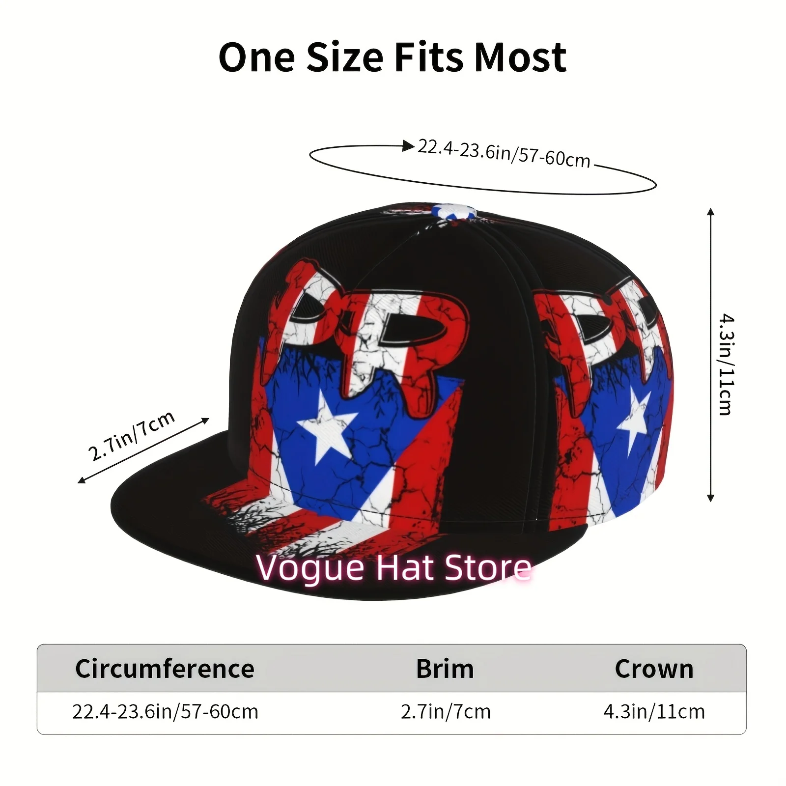 Baseball Cap Featuring The Puerto Rico Flag, Designed with a Patriotic Theme. This Stylish Cap Is Unisex, Adjustable, And Perfec