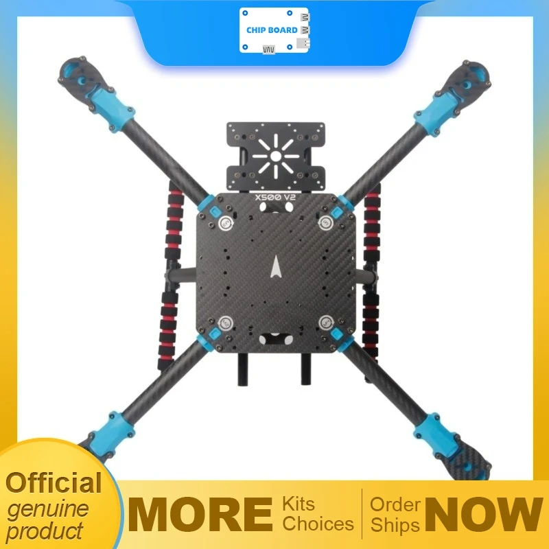 X500V2 ARF drone platform with lightweight carbon structure and mounting support for Raspberry Pi or Jetson companion PCs