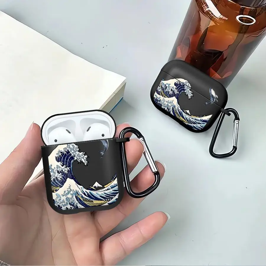 

Earphone Cases Cover Case For Airpods Pro3 Pro2 1 3 2 Pro 4 Sea Wave Flying Fish