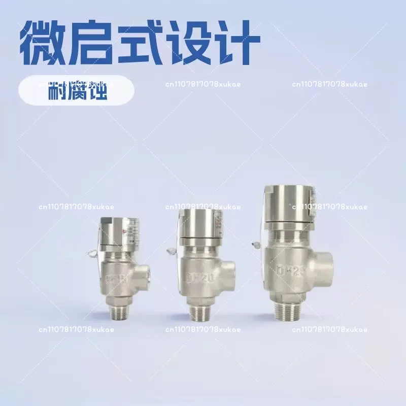 304 Stainless Steel Spring Micro-opening Type External Thread Safety Valve A21W-16P Corrosion Resistant Valve