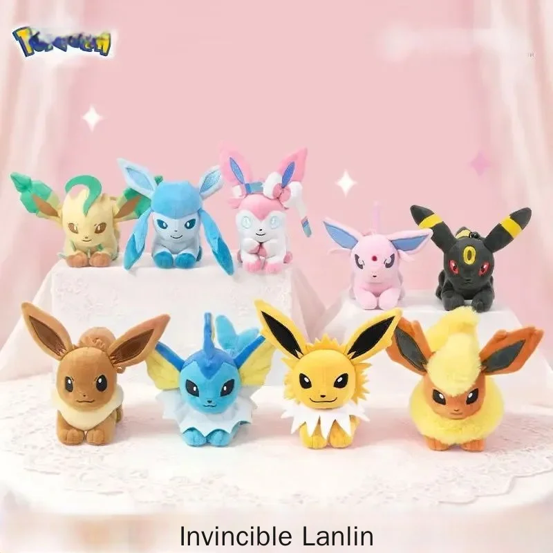 Authentic Pok é mon Love at First Sight Series Party pose Eevee plush pendant Anime collection ornaments, birthday gifts